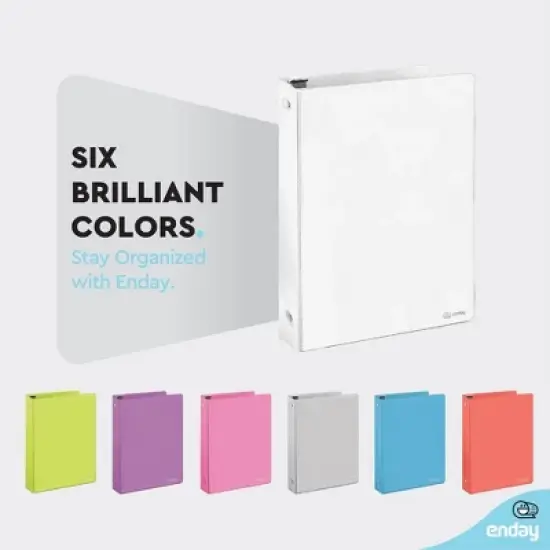 3 Ring Binder, 6-Pack White Round Ring Binder with Clear View Cover & 2 Inside Pockets Binders, School Supplies Binders image {6}