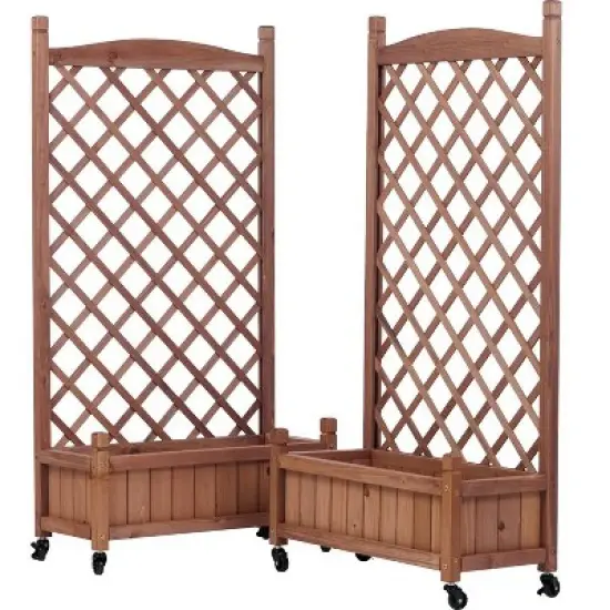 Whisen 2-Pack Raised Garden Bed with Trellis & Climbing Racks image {3}