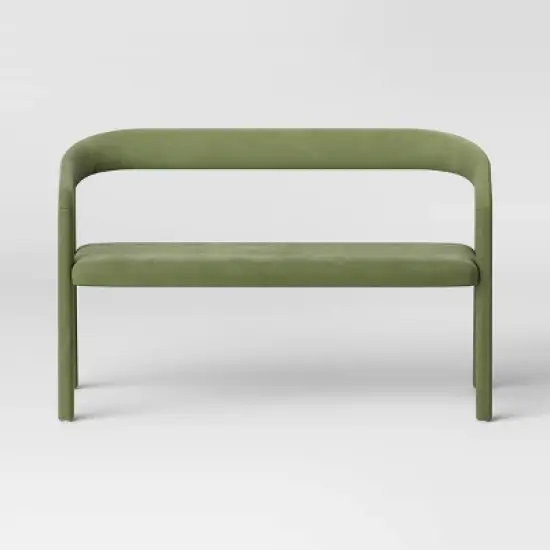 Lana Curved Back Upholstered Dining Bench Olive Green Velvet - Threshold&trade; image {2}