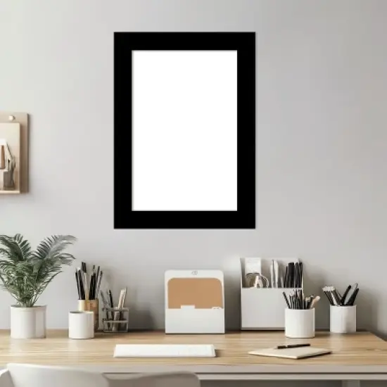 Amanti Art Brushed Black Framed Dry Erase Magnetic Board image {5}