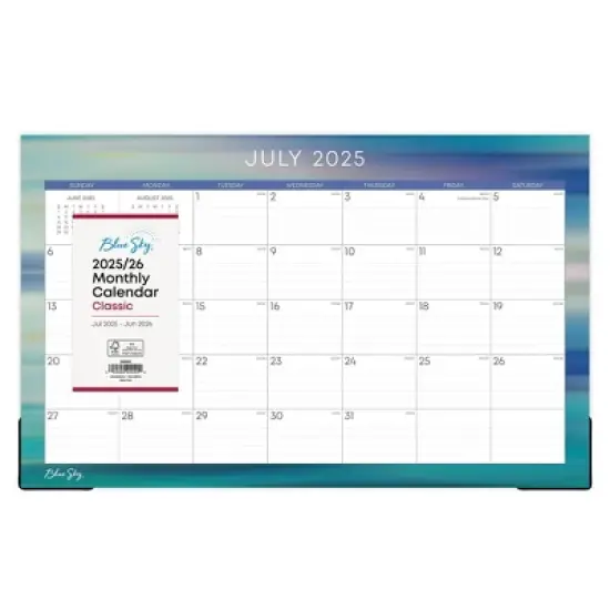 Blue Sky 17"x11" 2025-2026 Desk Pad Monthly Motion Ombre image {2}
