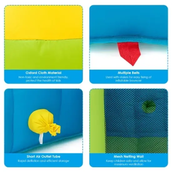 Costway Inflatable Bounce House Water Slide Jump Bouncer with Climbing Wall and Splash Pool Blower Excluded image {7}