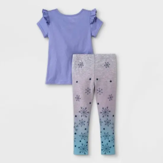 Toddler Girls' 4pc Disney Frozen Top and Bottom Set - Blue image {1}
