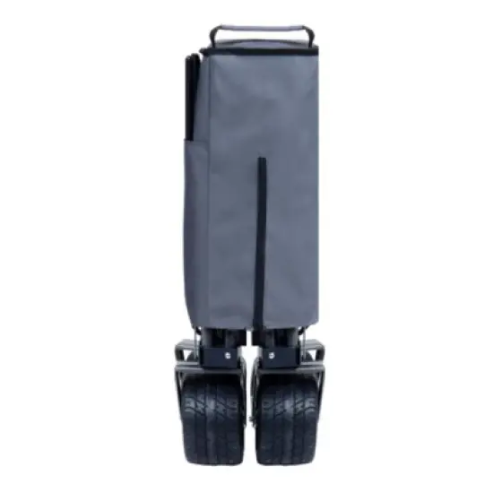 FURNIinspire Outdoor Serving Carts Collapsible Folding Wagon 300L Collapsible Wagon with Tailgate All-Terrain Wheels, Gray, 49.02"*22.05"*35.04" image {4}