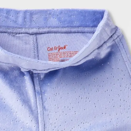Toddler Girls' 2pc Adaptive Sparkle Velour Set - Cat & Jack&trade; Periwinkle image {3}