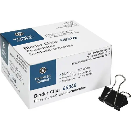 Business Source Binder Clips Med 40/PK Black 65368 image {1}