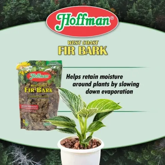 Hoffman West Coast Fir Bark Decorative Moisture Retaining Soil Cover for Potted or Bedded Plants, 2qt image {2}