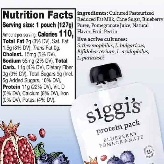 siggi's Blueberry Pomegranate Acai Traditional Yogurt - 4.5oz image {5}