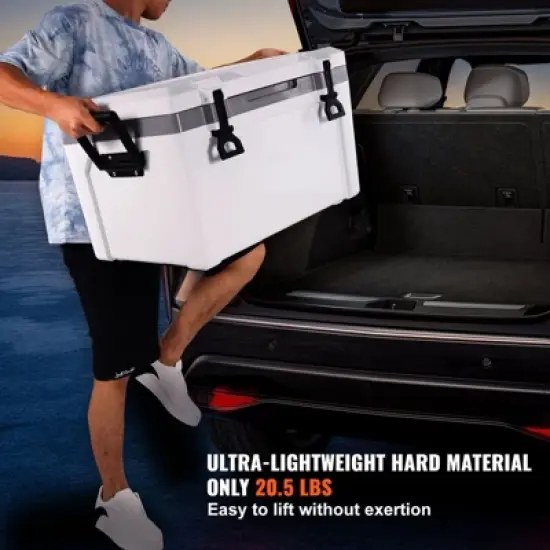 VEVOR Insulated Portable Cooler, 52 qt, Holds 50 Cans, Ice Retention Hard Cooler with Heavy Duty Handle, Ice Chest Lunch Box for Camping, Beach image {2}