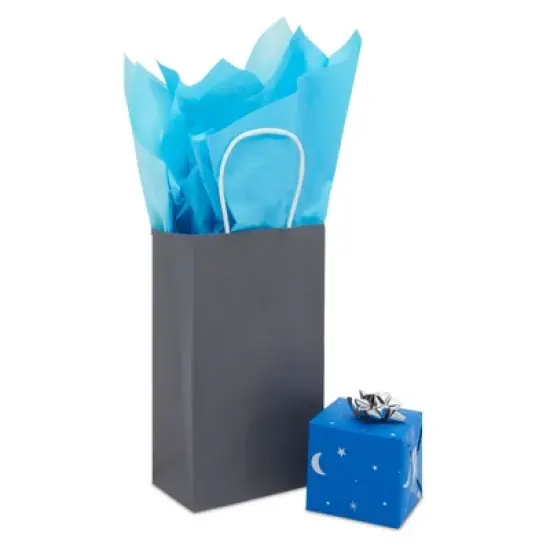 Sparkle and Bash 60 Sheets Moon and Stars Gift Wrap Tissue Paper for Bags, 3 Blue Colors (20x26 In) image {2}