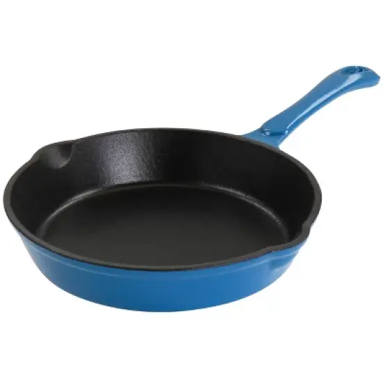 MegaChef Enameled Round 8 Inch PreSeasoned Cast Iron Frying Pan image {9}