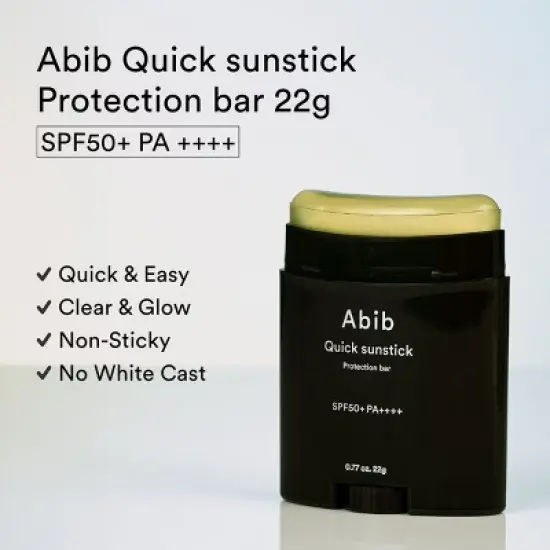 Abib Quick Sunstick Protection Bar SPF50+ PA (0.77 oz) Facial Sun Stick Sunblock against UVA & UVB Rays for Face and Skin image {1}