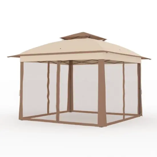 Outdoor Canopy Tent With Mosquito Netting, Pop Up Instant Gazebo Waterproof With Portable Carrying Bag, Outdoor Gazebo Tent for Backyard image {8}