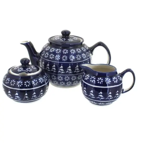 Blue Rose Polish Pottery 5960 Zaklady 3 PC Tea Set image {17}