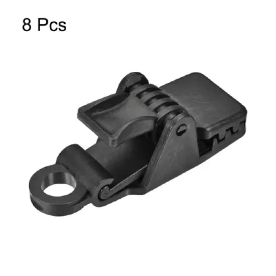 Unique Bargains Tarp Clips Plastic Tent Snaps Press Lock Grip Clamps for Outdoor Camping Awning Canopy Boat Cover Black 8 Pcs image {2}
