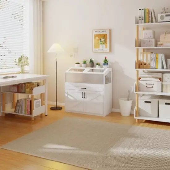 FUFU&GAGA Multifunctional Small Pet Habitat Cabinet Hamster Cage Terrarium image {12}