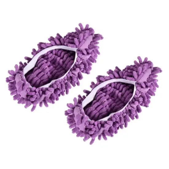 Unique Bargains Washable Cleaning Shoes Cover Multifunction Chenille Duster Mop 2 Pcs image {9}