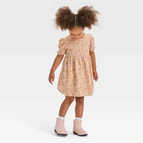 Toddler Girls' Floral Twill Short Sleeve Dress - Cat & Jack&trade; image {2}
