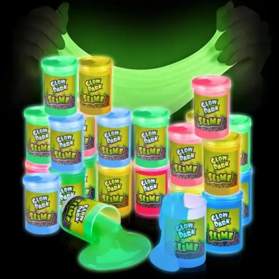 Playbees Mini Glow in The Dark Slime - 24 Pack image {8}