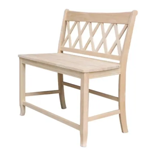 24" Double X Back Bench Seat Height Unfinished - International Concepts image {2}