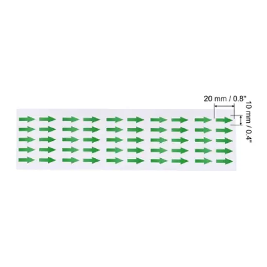 Unique Bargains Industrial Work Inspection Indicator Long Arrow Self-Adhesive Labels 0.8" x 0.4" Green 4 Sheets image {1}
