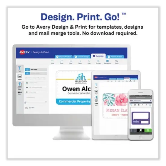 Avery Printable Adhesive Name Badges, 3.38 x 2.33, Blue "Hello", 100/Pack image {4}