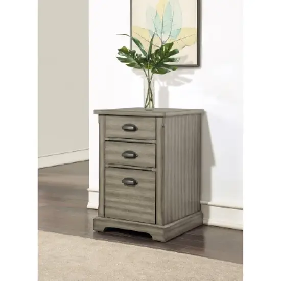 Hawthorne Traditional Three Drawer Wood File Drawer Gray - Martin Furniture image {1}