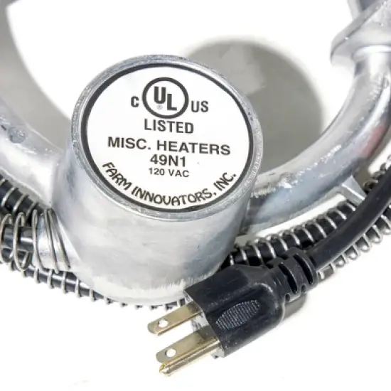 Farm Innovators H-49 Ice Chaser 250 Watt Cast Aluminum 5 Gallon Bucket Deicer with Chew Proof Cord and Self Regulating Thermostat, Silver image {2}