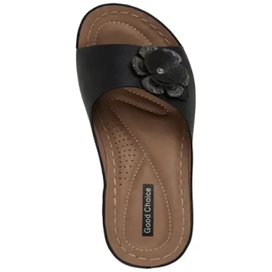 GC Shoes Naples Flower Comfort Slide Wedge Sandals image {3}