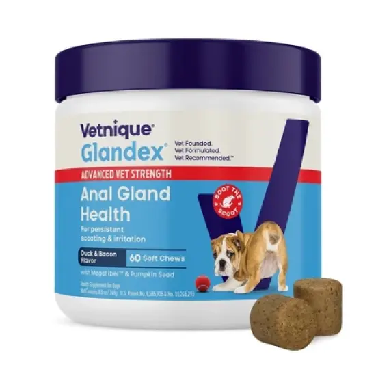 Vetnique Glandex Advanced Vet Strength Anal Gland Duck and Bacon Flavor Soft Dog Chews - 16.9oz/60ct image {12}