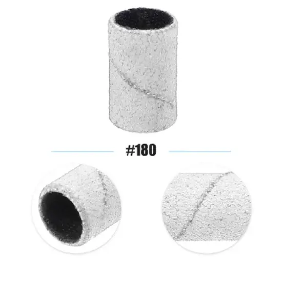 Unique Bargains 180 Grit Nail Drill Bits Sanding Bands Gel File Polish Remover For Electric Nail Tools 100 Pcs image {2}