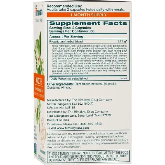Himalaya StressCare Herbal Supplement, Supports Stress Relief, Ashwagandha, Holy Basil/Tulsi, Gotu Kola, Non-GMO, Vegetarian, 120 Capsules image {1}
