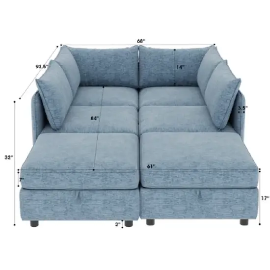 Gulches Modular Sectional Sofa Convertible Sofa Seat With Storage image {5}