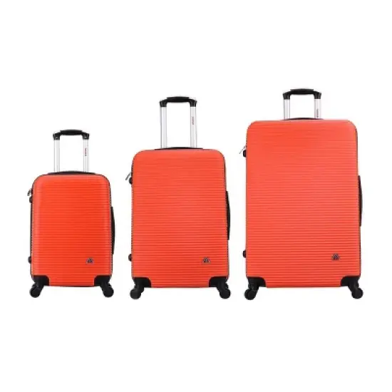 InUSA Royal 3pc Lightweight Hardside Checked Spinner Luggage Set image {9}