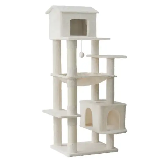 YOOCOZZ Multi-Level Large Cat Tree with Hammock,Play Toy and House image {1}