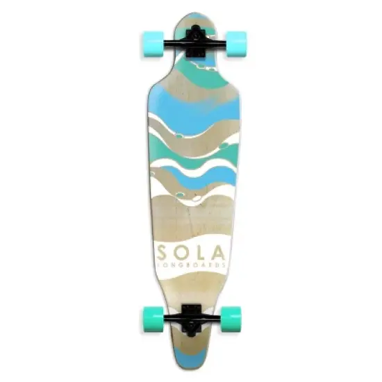 Sola Sports 38.75" Bamboo Premium Graphic Design Complete Longboard Skateboard - Wave image {2}