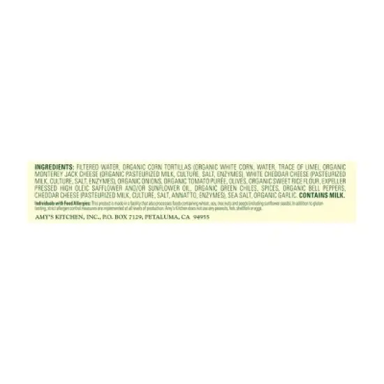 Amy's Organic Gluten Free Frozen Corn & Tomatoes Enchilada - 9oz image {3}