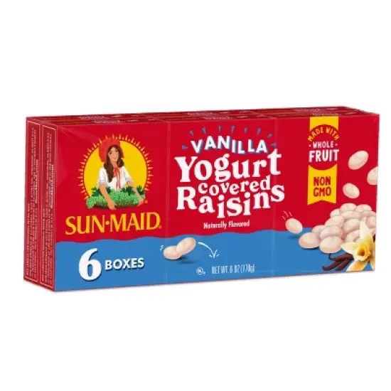 Sun-Maid Vanilla Yogurt Covered Raisins  - 1oz / 6ct image {2}