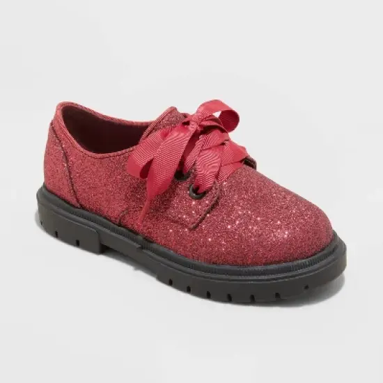 Toddler Girls' Phoebe Oxford Lace-Up Shoes - Cat & Jack&trade; Red image {3}