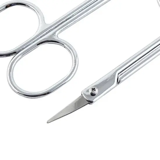 Unique Bargains Trimming Eyebrow Hair Curved Edge Scissors Silver Tone 2" x 2" 2 Pcs image {2}