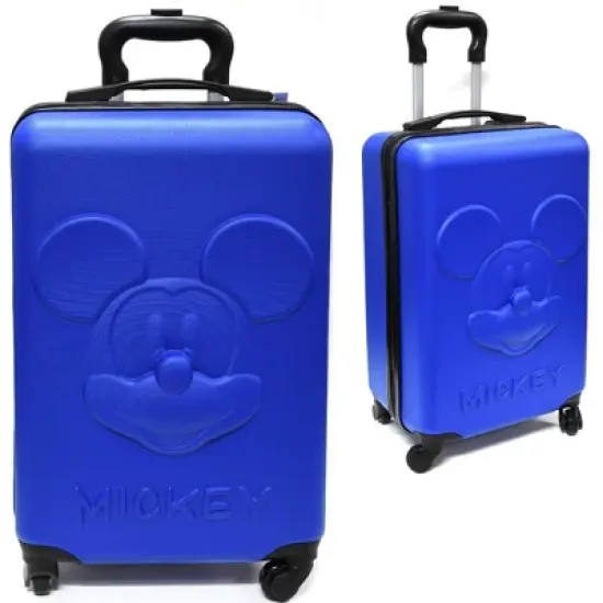 Disney Mickey Mouse 18" Rolling Travel Carry On Suitcase Blue image {1}
