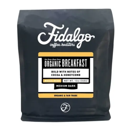 Fidalgo Coffee Roasters Organic Breakfast Blend Medium Dark Roast Whole Bean Coffee - 12oz image {4}