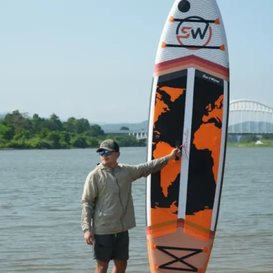 DSVIMOY 11' Stand Up Paddle Board with Accessories, Orange & Black, 132"*33"*6" image {4}