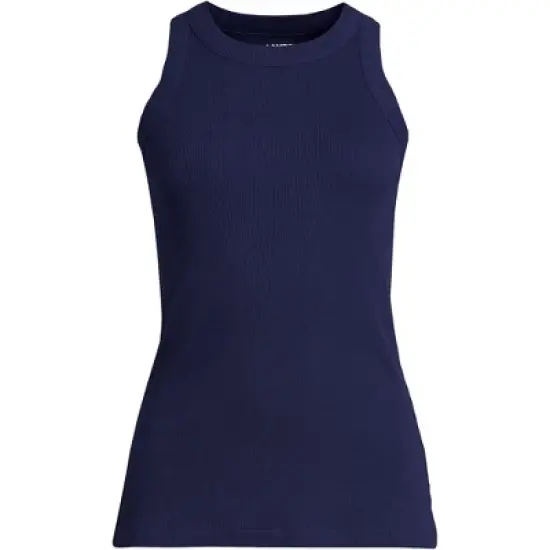 Lands' End Women's 2x2 Rib Crew Neck Tank Top image {10}