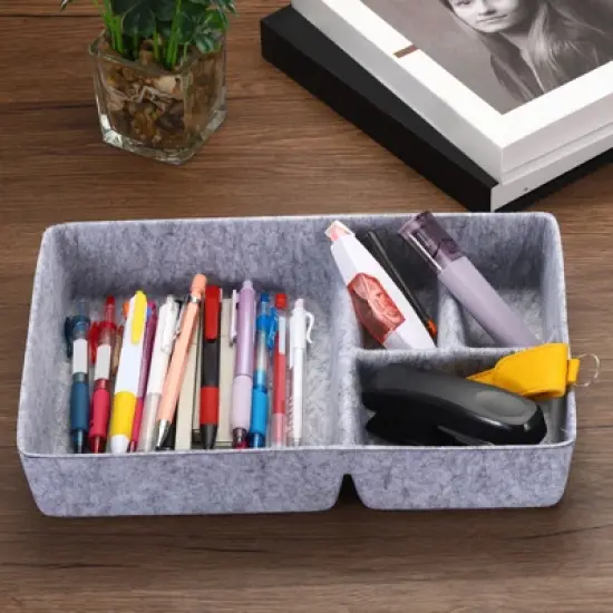 Unique Bargains 4 Compartments Desk Felt Drawers Organizer 2 Pcs image {4}