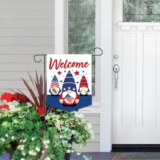 Big Dot of Happiness Patriotic Gnomes - Outdoor Home Decorations - Double-Sided Holiday Gnome Party Garden Flag - 12 x 15.25 inches image {5}