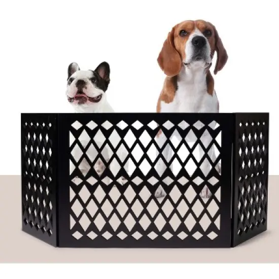 Hoovy Short Dog Gate, Freestanding Decorative Pet Gates, Foldable Gate, Dog Gate for Doorways image {6}