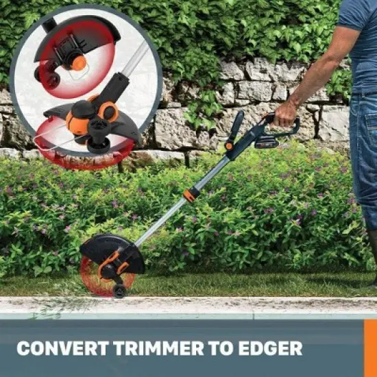 Worx WG163 20V Power Share GT 3.0 Cordless 12" String Trimmer & Wheeled Edger - Battery & Charger Included image {4}