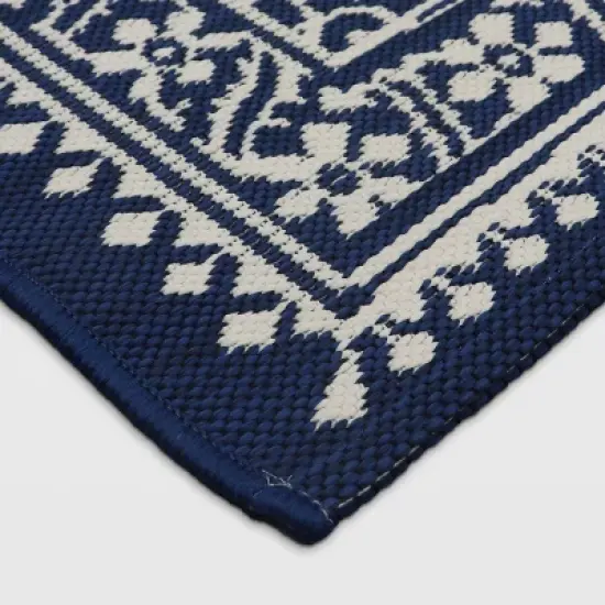 Tapestry Outdoor Rug Blue - Threshold image {1}
