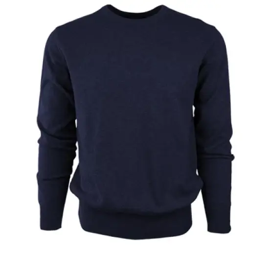 Solid Crew Neck Cotton Sweater for Men from Size S to 4XL image {3}